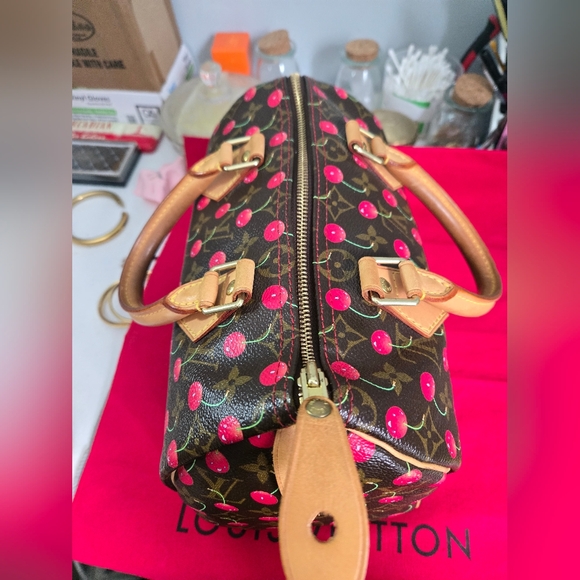 Louis Vuitton handbag Murakami Monogram brown Takashi Speedy Cherry - Picture 8 of 16